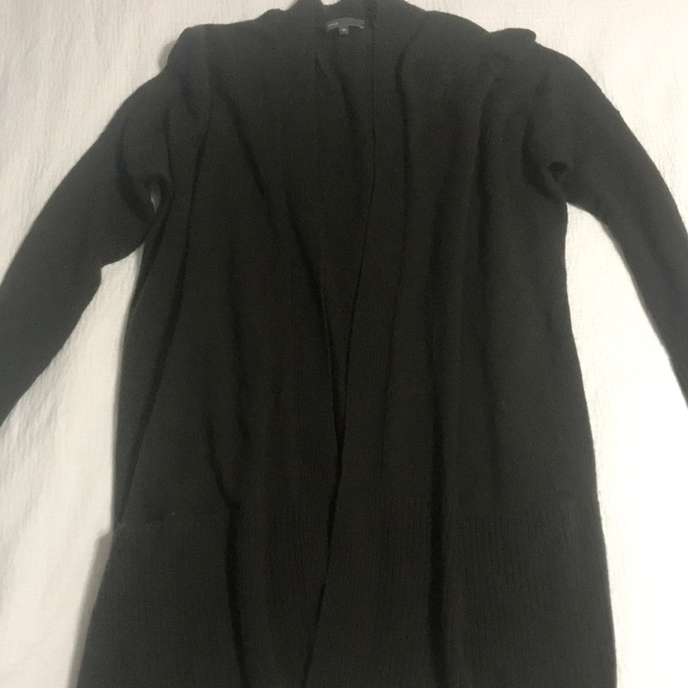 VINCE cashmere wool green open cardi sz XS